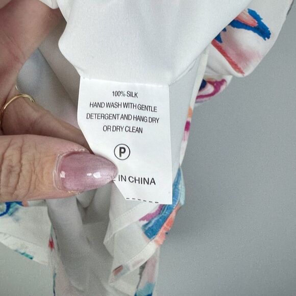 MARIE OLIVER | Andi Colorful Watercolor Print V-Neck Dress Women’s Size Small - Picture 8 of 10